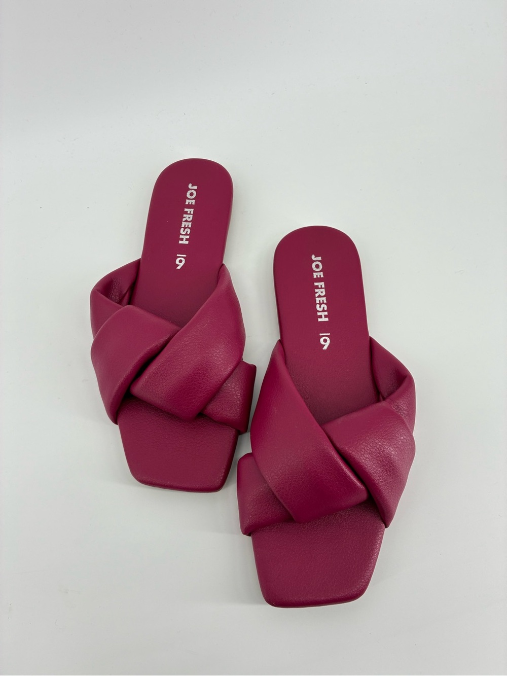 Joe Fresh Women's Braided Slide Sandals - Berry Pink